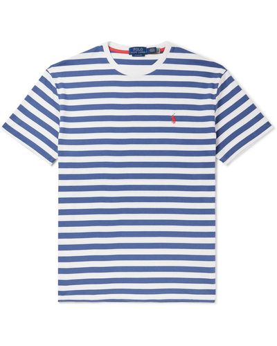 Polo Ralph Lauren Logo-embroidered Cotton-jersey T-shirt - Blue