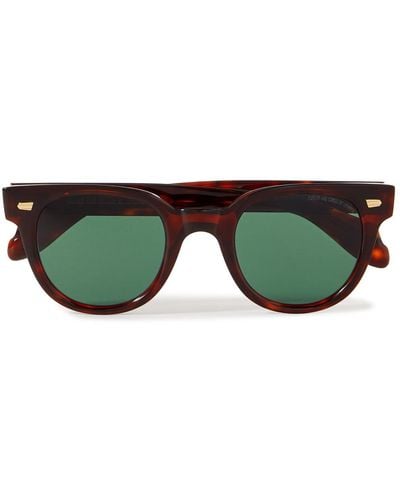 Cutler and Gross 1392 Round-frame Tortoiseshell Acetate Sunglasses - Green
