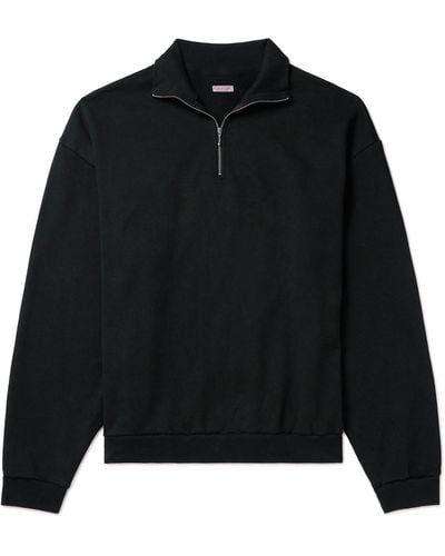 Kapital Printed Cotton-jersey Half-zip Sweatshirt - Black
