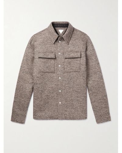 Bottega Veneta Wool-blend Twill Overshirt - Grey