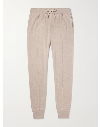 MR P. Tapered Pintucked Wool And Cashmere-blend Sweatpants - Natural