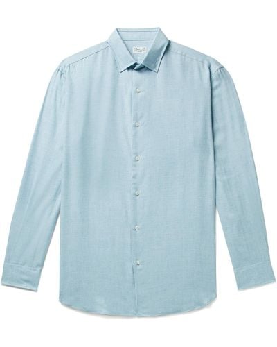 Charvet Cotton And Wool-blend Shirt - Blue