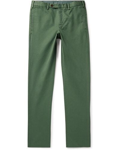 Sid Mashburn Slim-fit Garment-dyed Cotton-twill Pants - Green