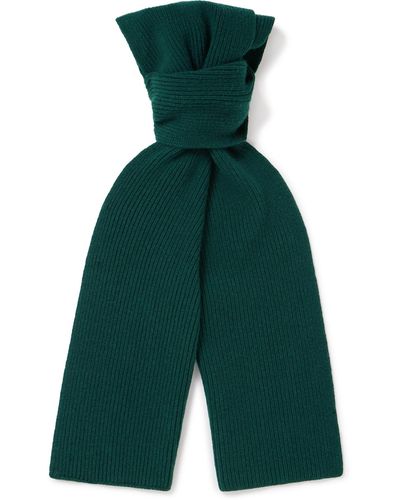 MR P. Ribbed Wool Scarf - Green