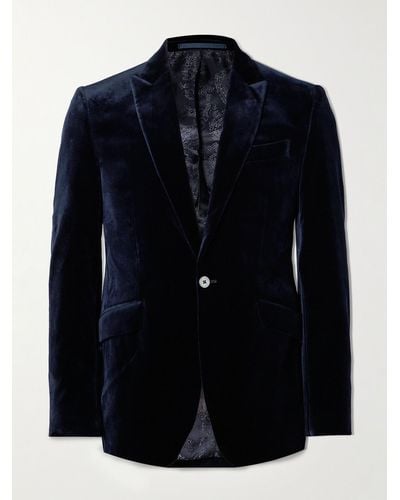 Favourbrook Newport Slim-fit Cotton-velvet Tuxedo Jacket - Blue