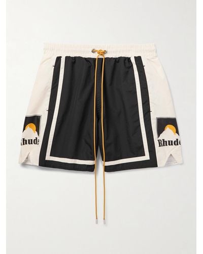 Rhude Moonlight Straight-leg Mid-length Printed Swim Shorts - Black