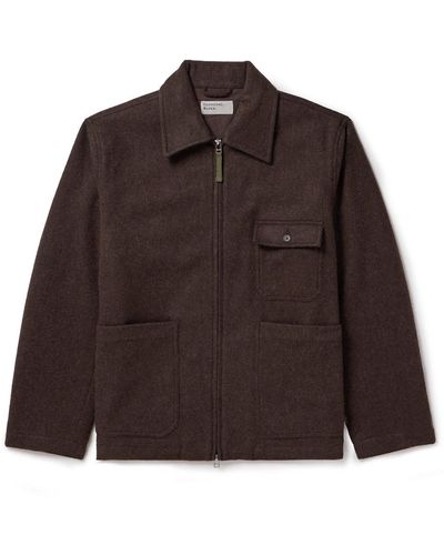 Universal Works Melton Wool-blend Jacket - Brown