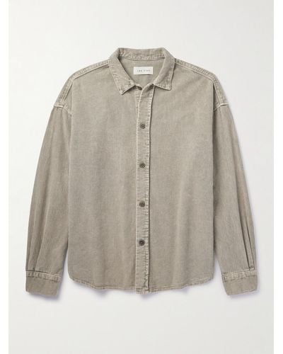 Les Tien Hemd aus Baumwollcord - Grau