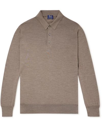 William Lockie Slim-fit Merino Wool Polo Shirt - Gray