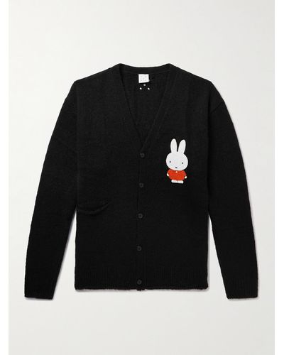 Pop Trading Co. Miffy Appliquéd Knitted Cardigan - Black