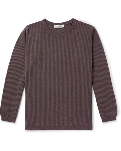 Our Legacy Ribbed Recycled Silk-blend Sweater - Purple