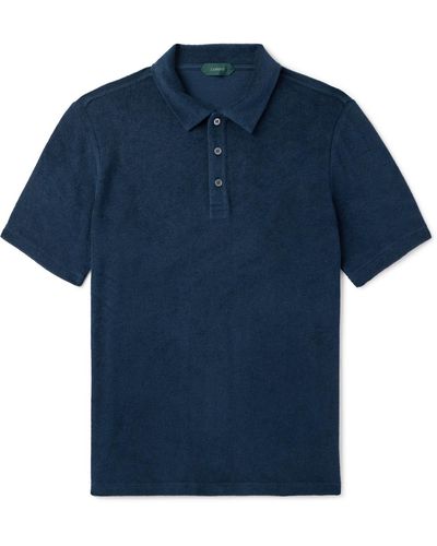 Incotex Zanone Cotton-terry Polo-shirt - Blue