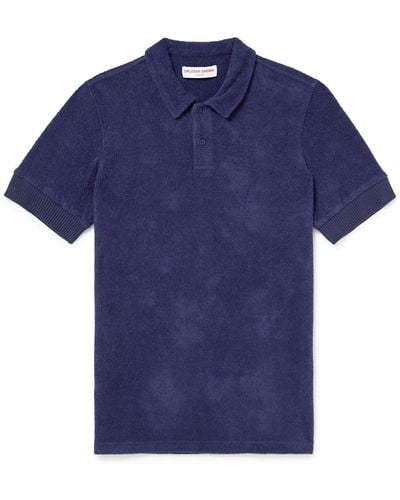 Orlebar Brown Lorenzo Cotton-terry Polo Shirt - Blue