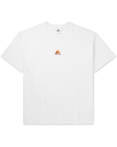 Nike Nrg Acg Logo-embroidered Jersey T-shirt - White