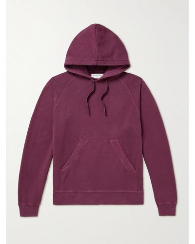 Officine Generale Octave Pigment-dyed Cotton And Lyocell-blend Jersey Hoodie - Purple