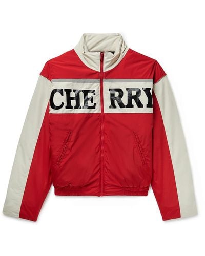 CHERRY LA Pit Crew Logo-print Padded Shell Jacket - Red
