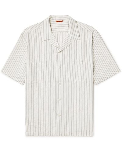 Barena Solana Striped Modal-blend Seersucker Shirt - White
