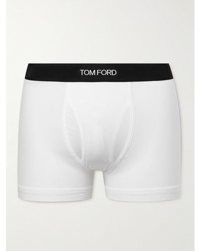 Tom Ford Stretch-cotton And Modal-blend Boxer Briefs - White
