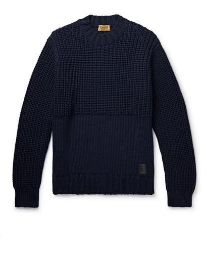 Tod's Ribbed Merino Wool Sweater - Blue