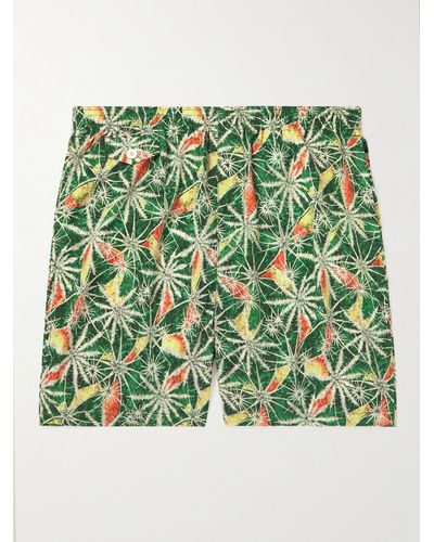 Beams Plus Straight-leg Printed Shell Swim Shorts - Green