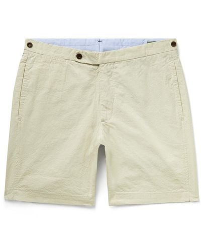 Sid Mashburn Slim-fit Cotton-seersucker Shorts - Natural
