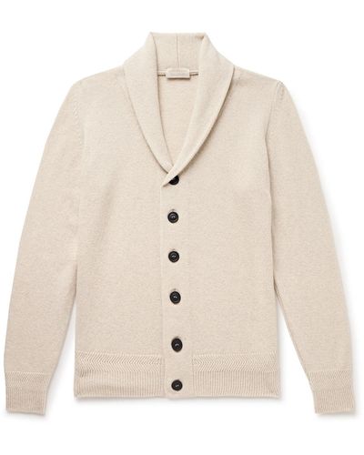 John Smedley Cullen Slim-fit Recycled-cashmere And Merino Wool-blend Cardigan - Natural