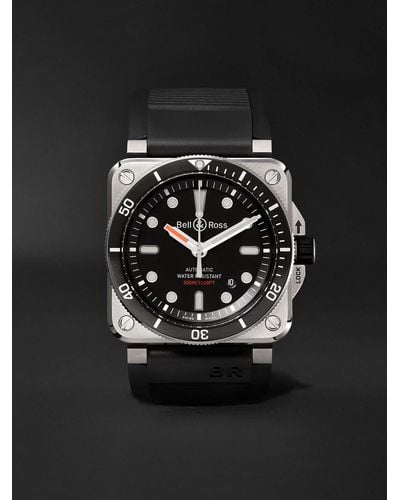 Bell & Ross Br 03-92 Diver Automatic 42mm Stainless Steel And Rubber Watch, Ref. No. Br0392-­d-­bl-­st/srb - Black