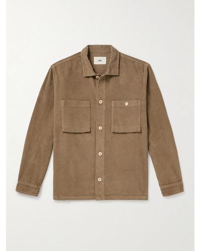 Folk Patch Cotton-corduroy Shirt Jacket - Natural