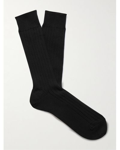 MR P. Socken aus einer gerippten Baumwollmischung - Schwarz