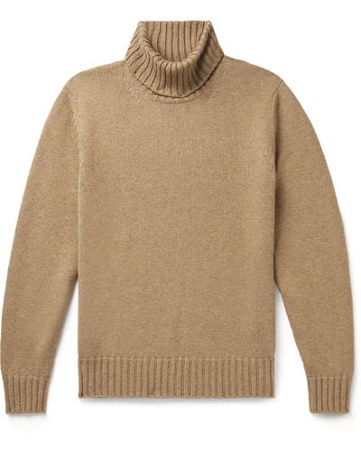 Loro Piana Grafton Cashmere Rollneck Sweater - Natural