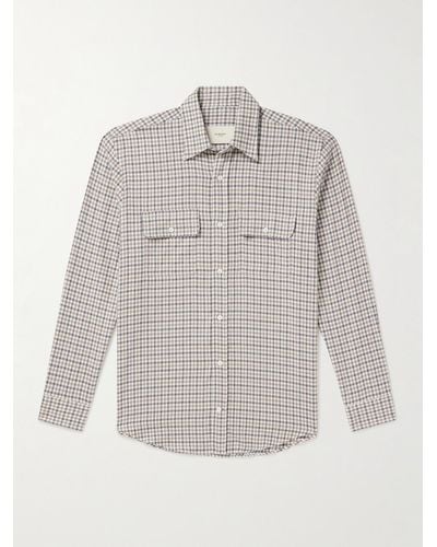 James Purdey & Sons Club Checked Cotton-flannel Shirt - Grey