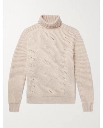 Loro Piana Cashmere Rollneck Sweater - Natural