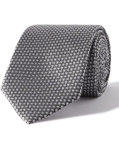 Brioni 8cm Silk-jacquard Tie - Gray