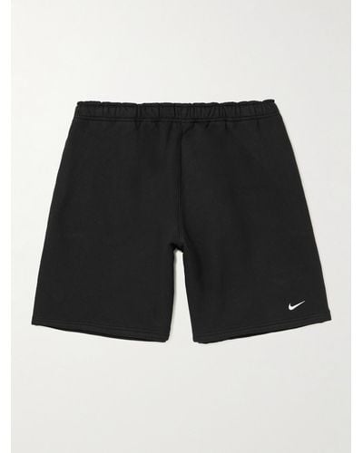 Nike Solo Straight-Leg Logo-Embroidered Cotton-Blend Jersey Shorts - Schwarz