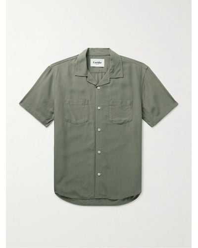 Corridor NYC Camp-collar Lyocell Shirt - Green
