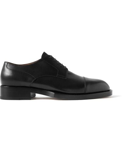 Dries Van Noten Cap-toe Leather Oxford Shoes - Black