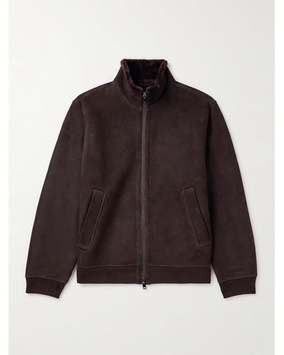 Theory Marco Shearling Bomber Jacket - Brown