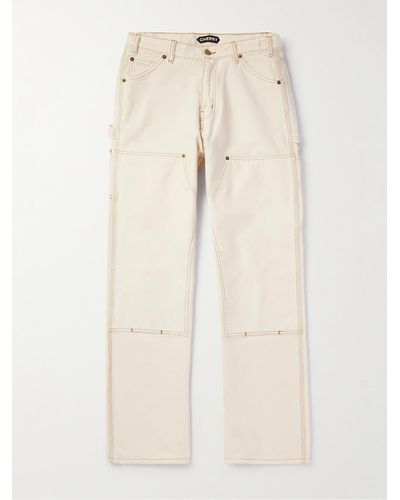 CHERRY LA Rincon Double Knee Straight-leg Cotton-canvas Trousers - Natural