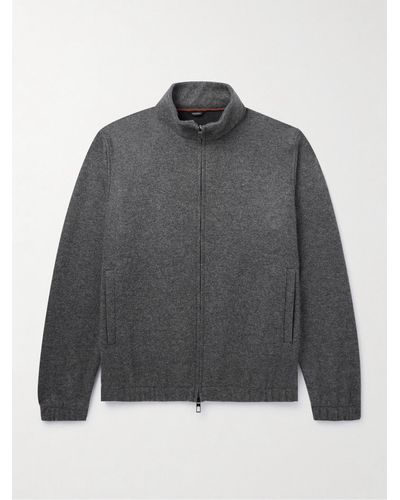 Loro Piana Cashmere-blend Zip-up Sweater - Grey