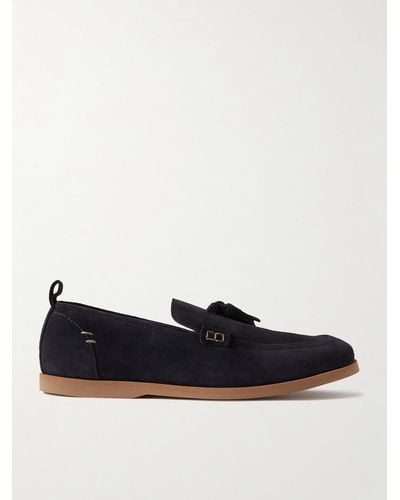 MR P. Leo Tasselled Suede Loafers - Blue