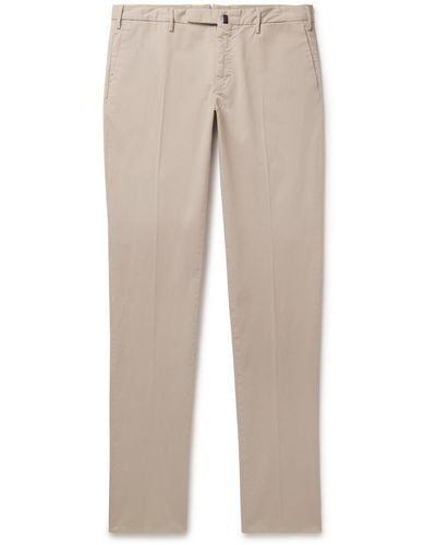 Incotex Venezia 1951 Slim-fit Straight-leg Cotton-blend Twill Pants - Natural