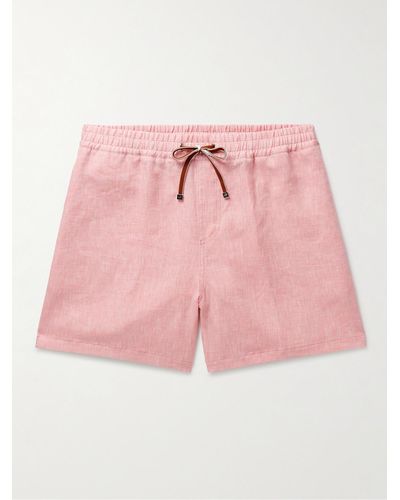 Loro Piana Arizona Straight-leg Linen Drawstring Bermuda Shorts - Pink