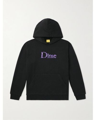 Dime Classic Skull Logo-embroidered Cotton-jersey Hoodie - Black