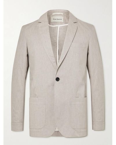 Oliver Spencer Fairway Unstructured Cotton-blend Suit Jacket - Grey