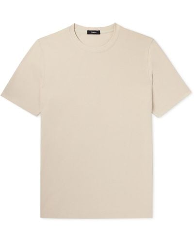 Theory Ryder Stretch-jersey T-shirt - Natural