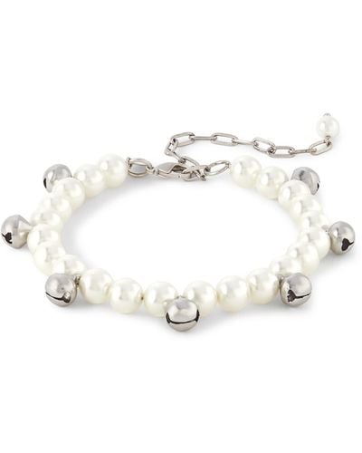 Simone Rocha Bell Silver-tone And Faux Pearl Bracelet - White