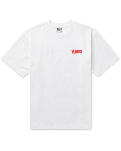 Y,IWO Logo-print Cotton-jersey T-shirt - White