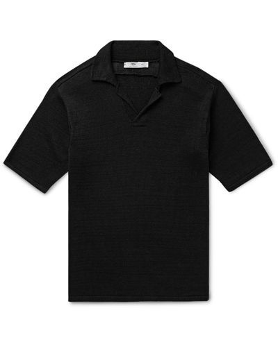 Inis Meáin Linen Polo Shirt - Black