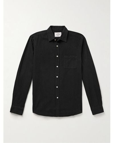 Portuguese Flannel Teca Cotton-flannel Shirt - Black