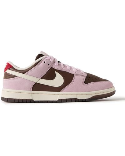 Nike Dunk Low Leather And Suede Sneakers - Pink